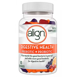 Align Digestive Health Prebiotic and Probiotic Supplement Gummies in Natural Fruit Flavors, 90 ct