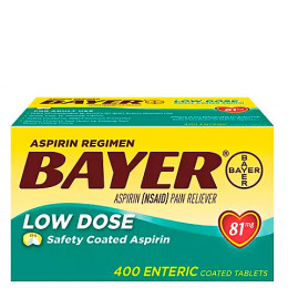 Bayer Aspirin Regimen 81mg Low-Dose Enteric-Coated Tablets, 400 ct