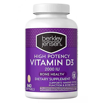 Berkley Jensen High-Potency 2,000 IU Vitamin D3 Supplement, 640 ct. 