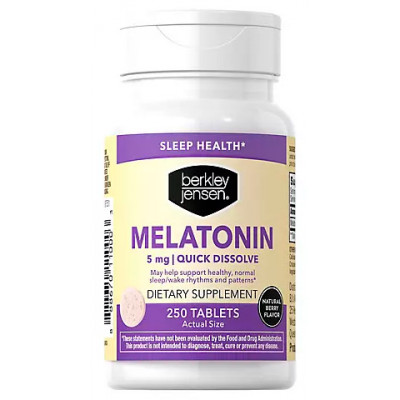 Berkley Jensen Melatonin 5mg Quick Dissolve Tablets, 250 ct Berkley Jensen Melatonin 5mg Quick Dissolve Tablets, 250 ct