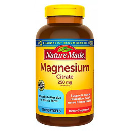 Nature Made Magnesium Citrate 250 mg Softgels, 180 ct