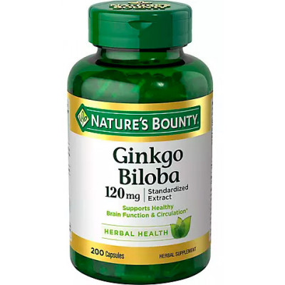 Nature's Bounty Ginkgo Biloba Standardized Extract, 200 ct